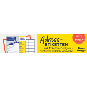 AVERY Zweckform adresetiketten voor inkjetprinter, 45,7 x 21,2 mm