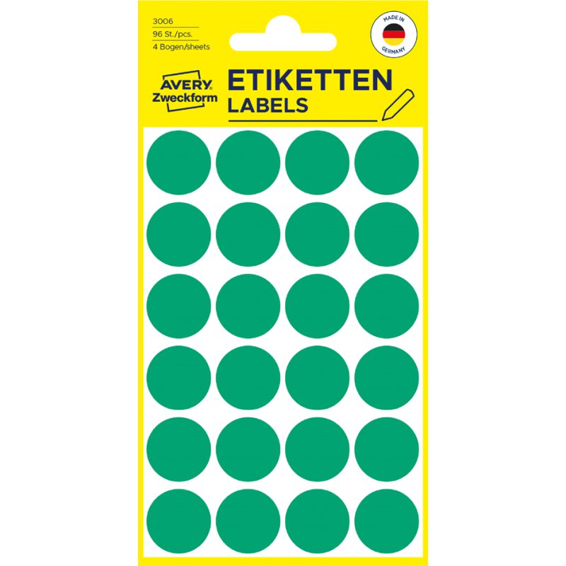 AVERY Zweckform markeringsstickers rond 18 mm rood