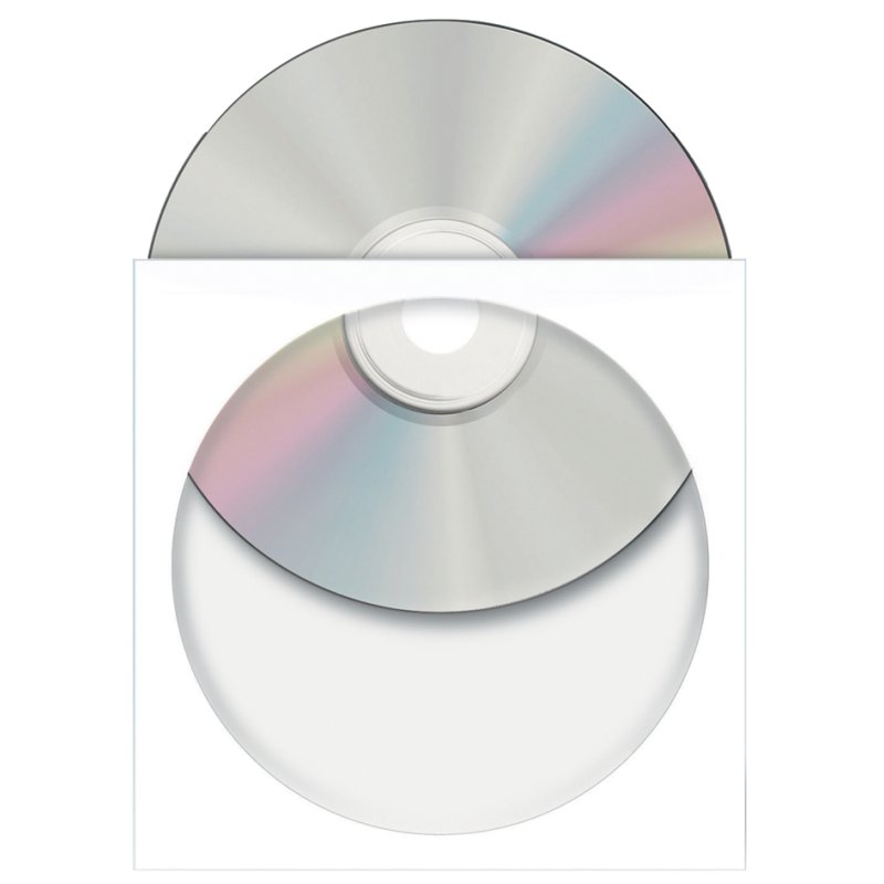 HERMA CD/DVD papieren hoesjes met venster, wit