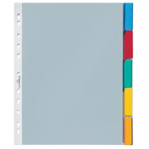 DURABLE tabbladen A4 10-delig, transparant met gekleurde tabs
