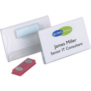 DURABLE naamplaatjes met magneet, 75 x 40 mm, transparant