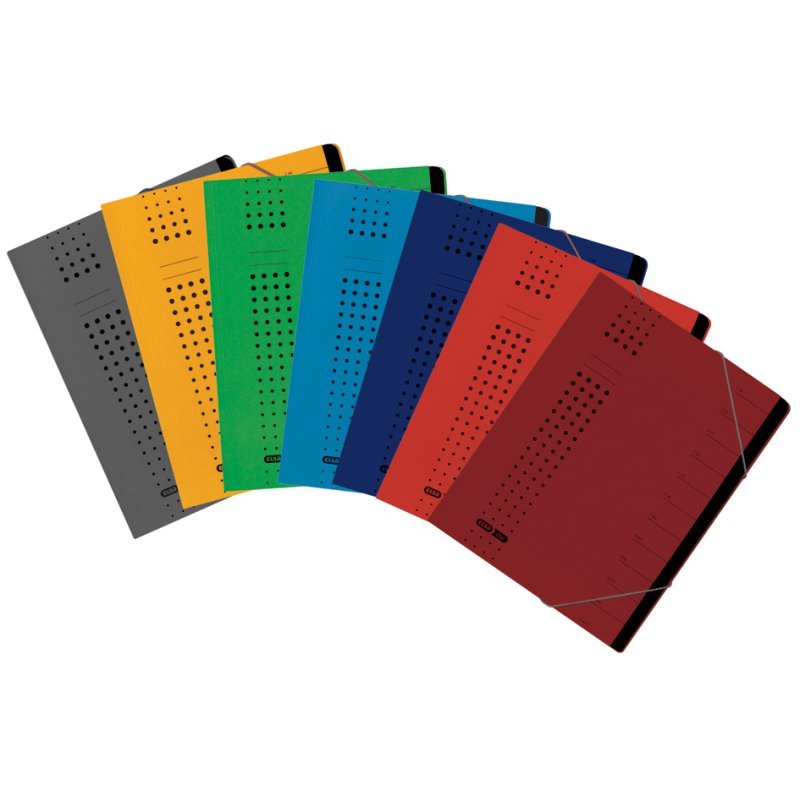 ELBA sorteermap A4 rood, 7 vakken, karton