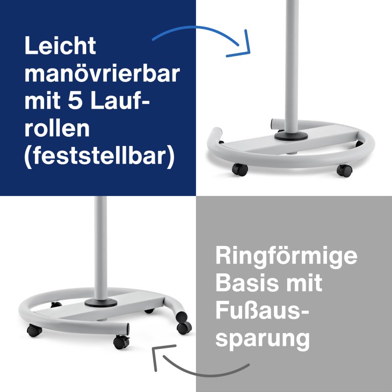 magnetoplan flipchart Junior Plus mobil, magnethaftend, 680 x 1040 mm, wit/lichtgrijs