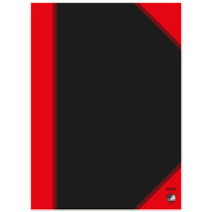 Bantex schrift A5 gelinieerd 96 bladen zwart met rode hoeken