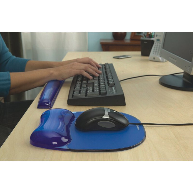 Fellowes muismat Crystals Gel met polssteun, transparant kristalgel, zwart