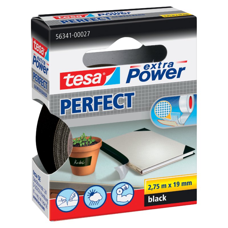 tesa Extra Power textielband Perfect, 19 mm x 2,75 m, blauw