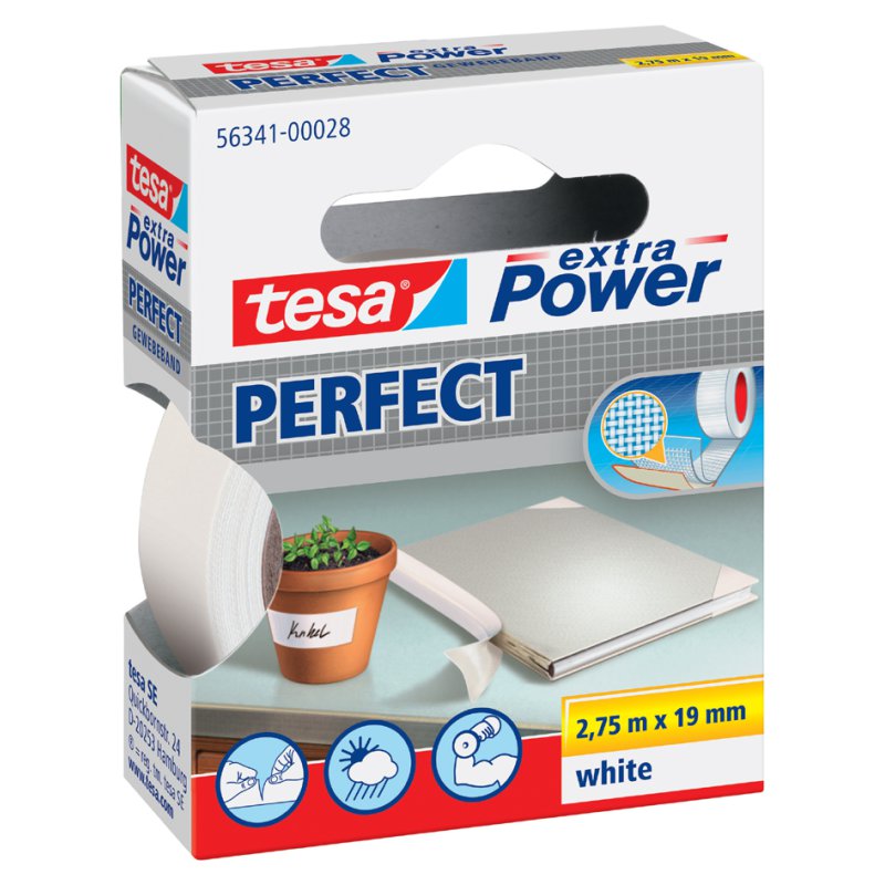tesa Extra Power textielband Perfect, 19 mm x 2,75 m, blauw