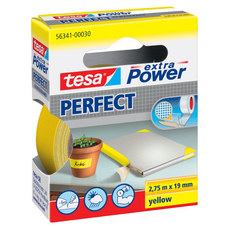 tesa Extra Power textielband Perfect, 19 mm x 2,75 m, blauw