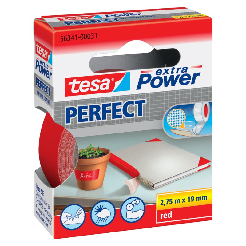 tesa Extra Power textielband Perfect, 19 mm x 2,75 m, blauw