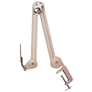 Zwenkarm met tafelklem, lichtgrijs.