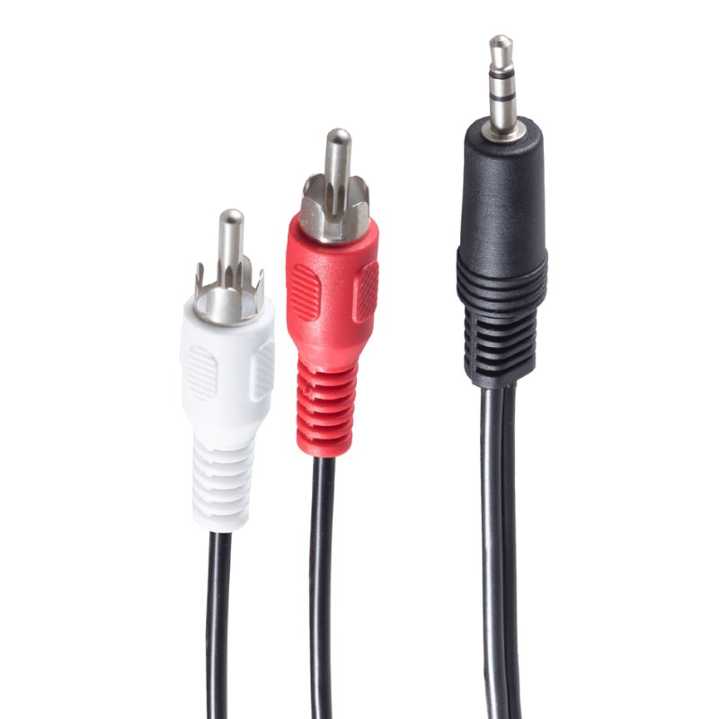 Shiverpeaks audiokabel 3,5mm jack naar 2x tulp stereo 2,5m zwart