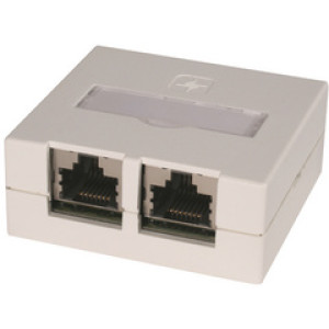 Aansluitdoos kat.6 afgeschermd, 2 x RJ45-aansluitingen