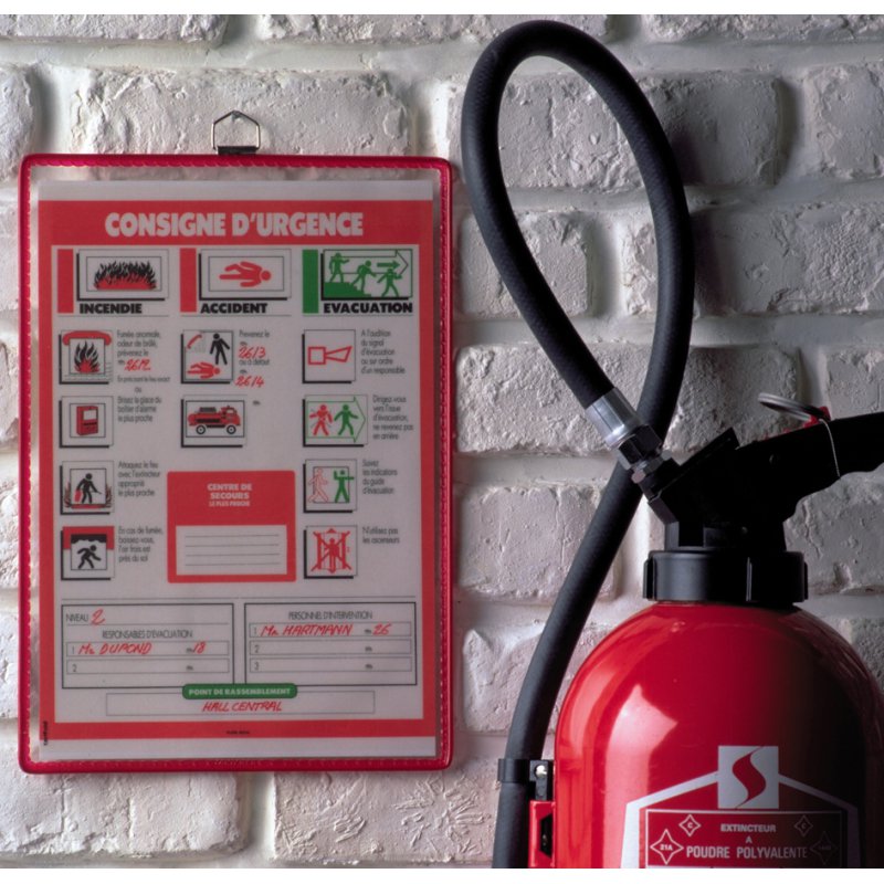 Ophangsysteem voor documenthouder, A4 staand, rood