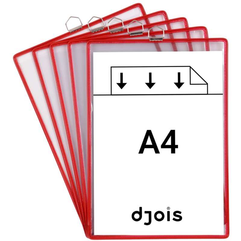 Ophangsysteem voor documenthouder, A4 staand, rood
