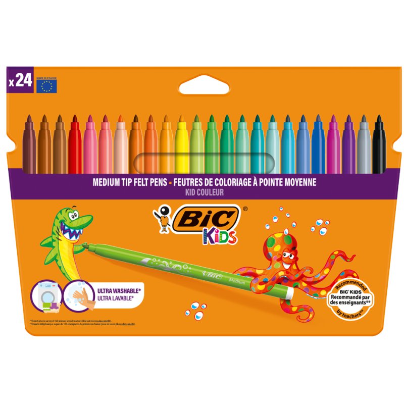 BIC KIDS Viltstiften Middel, Doosje met 12 Stuks