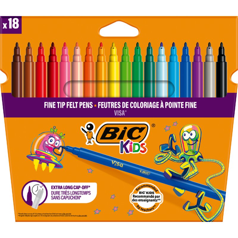 BIC Kids Stiften Vilt, Kartonnen Etui met 18 Stuks