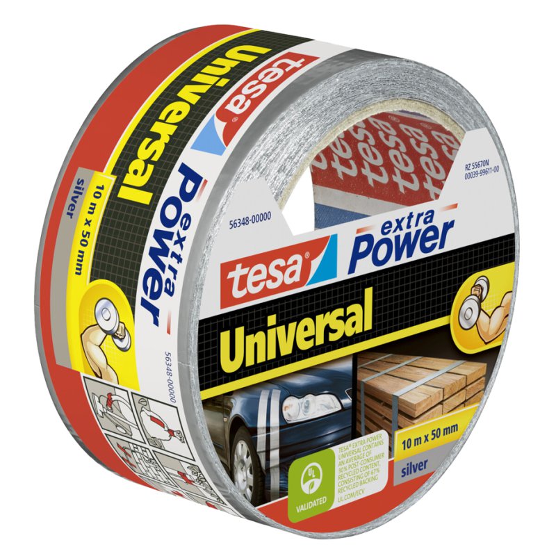 tesa Folieband extra Power Universal, 50 mm x 10 m, wit