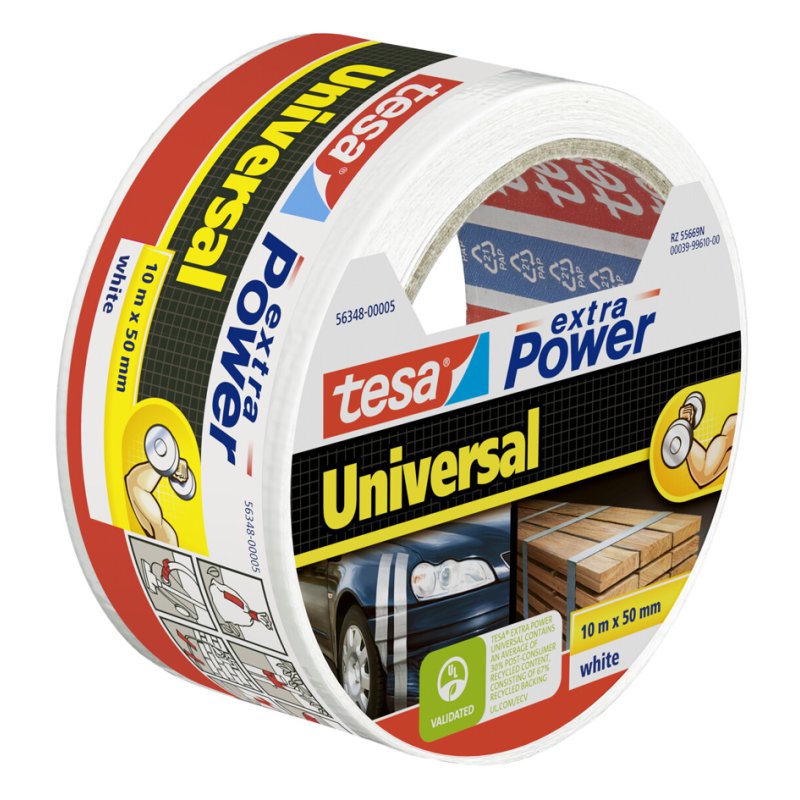 tesa Folieband extra Power Universal, 50 mm x 10 m, wit