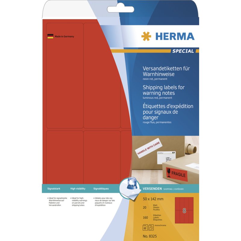 HERMA Verzend-etiketten wit, 50 x 142 mm