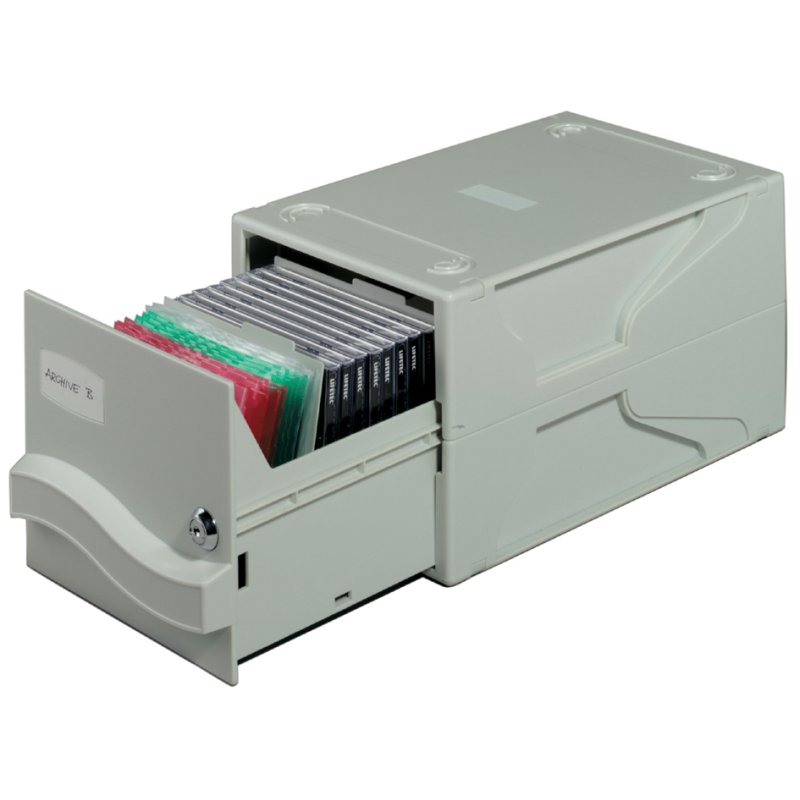 DURABLE archiefbox voor 27 CD's/DVD's of 120 hoesjes met slot