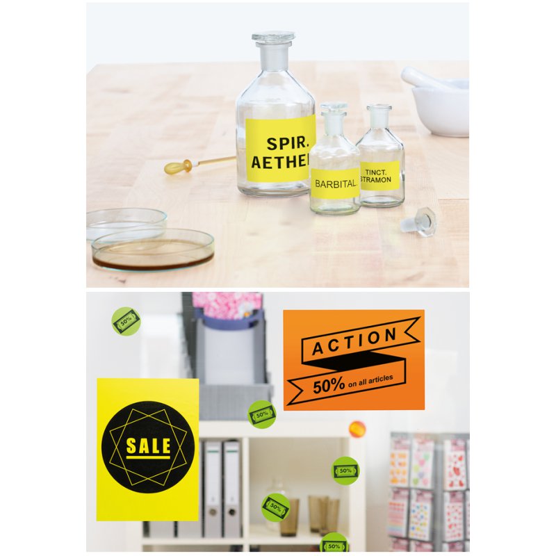 HERMA Universele etiketten rond 60mm neon groen voor laser en kopieermachines