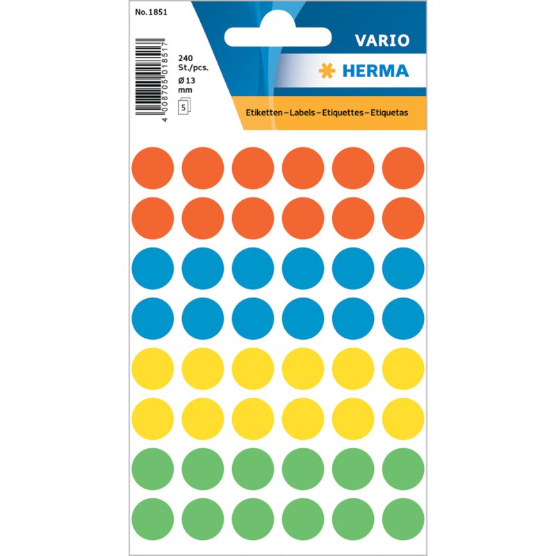 HERMA markeringspunten 8 mm helderrood rond