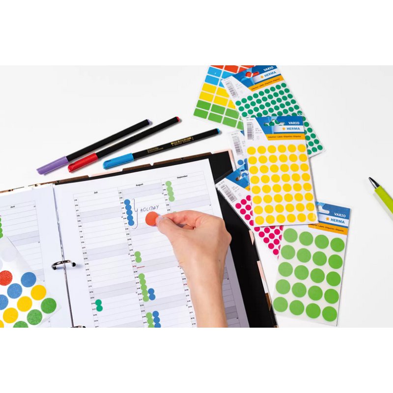 HERMA markeringspunten 8 mm helderrood rond