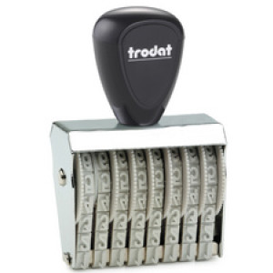 Trodat cijferstempel 511596, 6-stellig, vernikkeld metalen behuizing, 9 x 41 mm