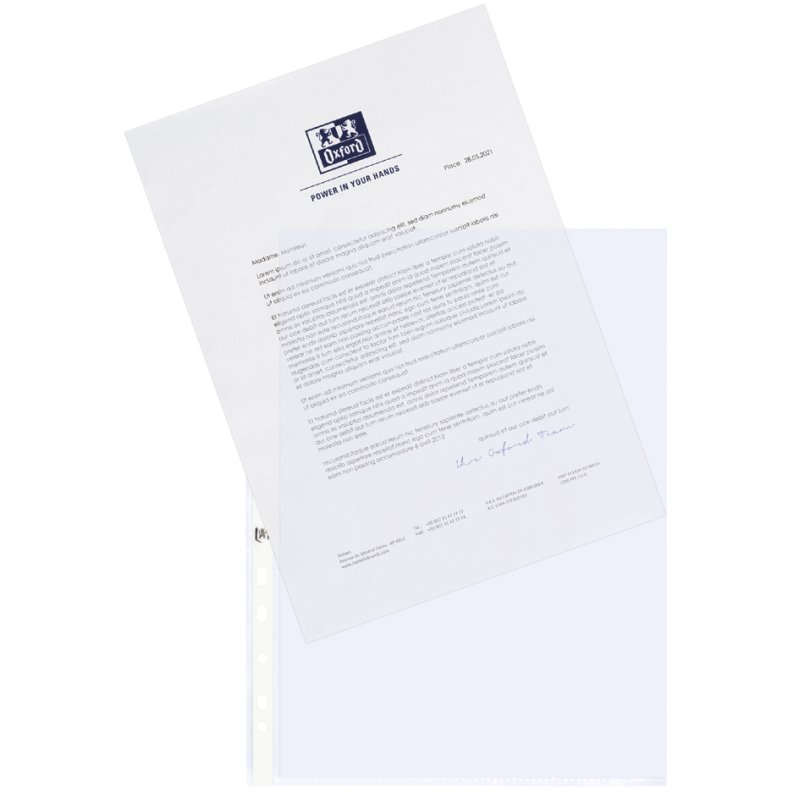 Oxford insteekhoes Premium A4, PP 0,12mm, gestructureerd