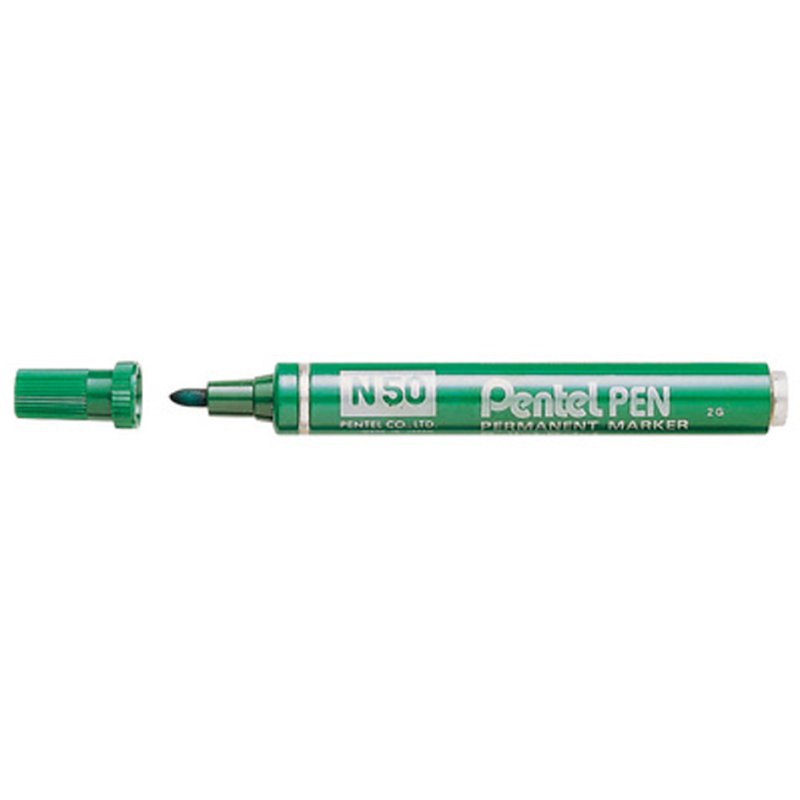 Pentel permanente marker groen ronde punt