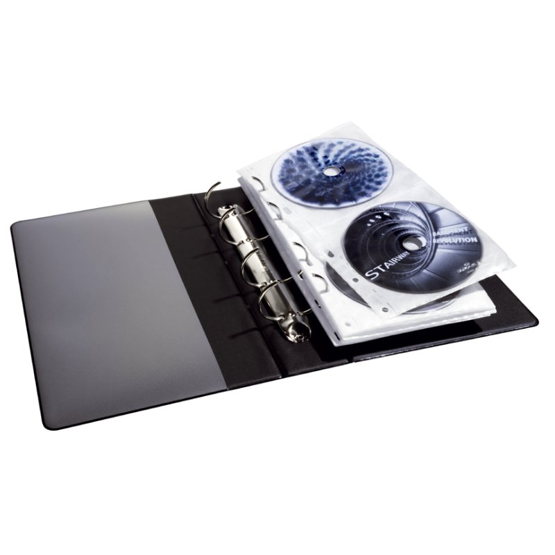 DURABLE CD/DVD hoezen voor 4 CD's, transparant, A4 formaat, 5 stuks