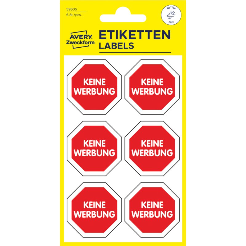 Waarschuwingsetiket 'Geen reclame'