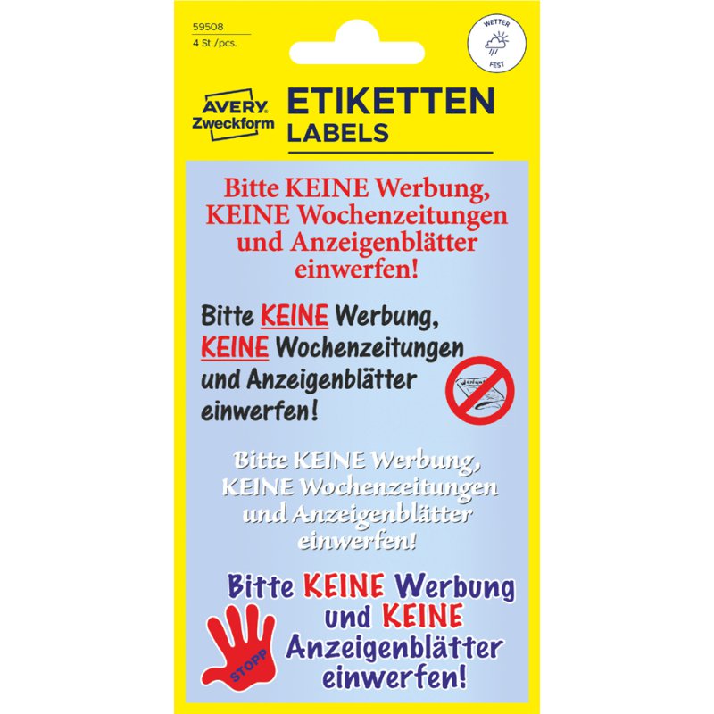 Waarschuwingsetiket 'Geen reclame'