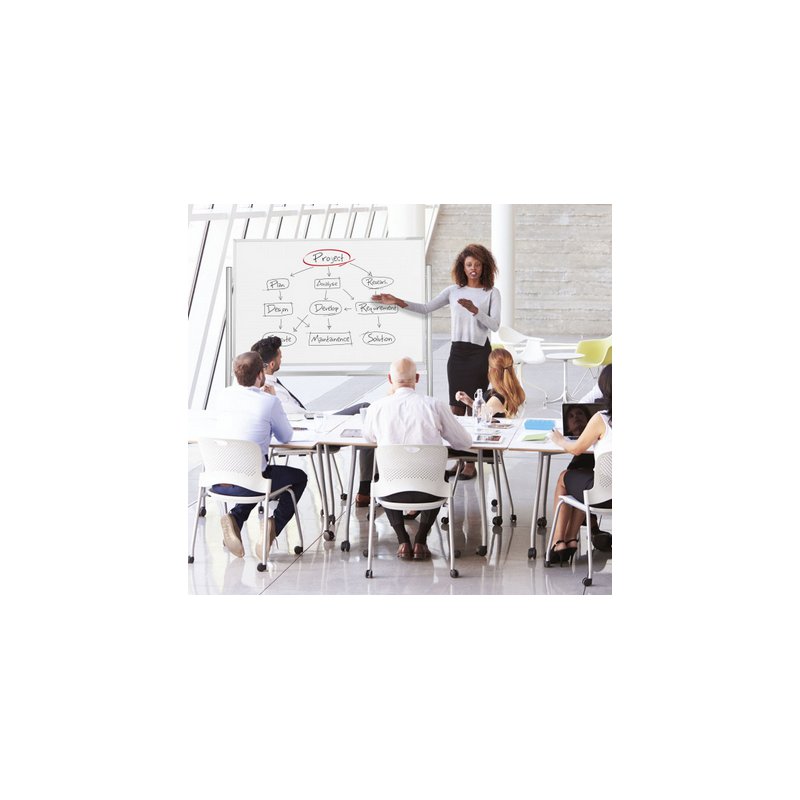 magnetoplan whiteboard ferroscript, mobiel dubbelzijdig, 180 x 120 cm, magnethaftend