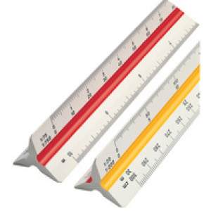 Rotring driekantige schaalliniaal architect kunststof wit