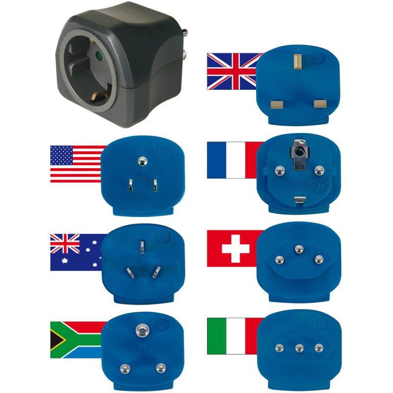 Brennenstuhl reisstekker set met 7 adapters