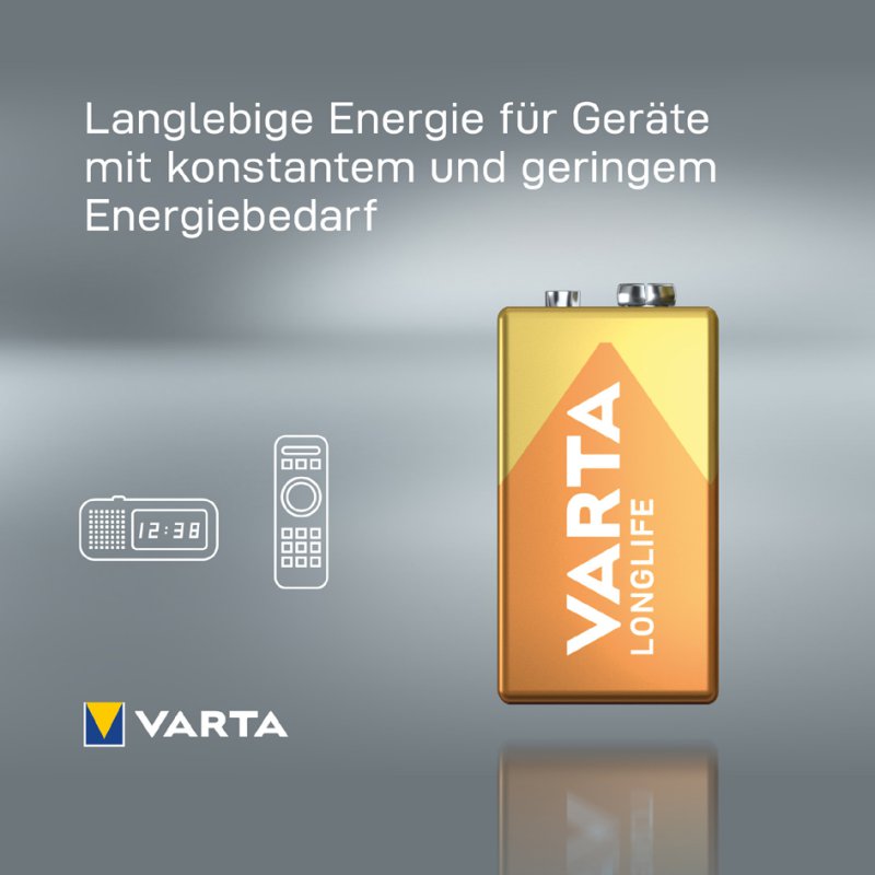 VARTA Alkaline 9V blokbatterij Longlife E-Block (6LR61)