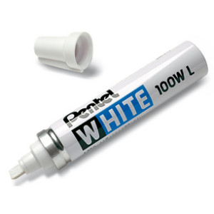Pentel witte permanente marker met wigpunt