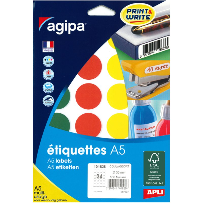 Gekleurde markeerplakkers, rond, diameter 45 mm