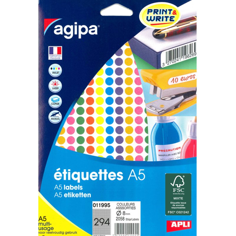 Gekleurde markeerplakkers, rond, diameter 45 mm