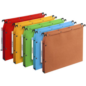 Schuin ophangsysteem voor hangmappen in kast, 15 cm diep.