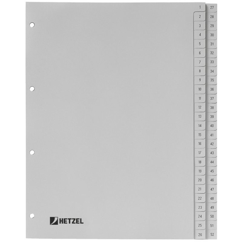 HETZEL tabbladen kunststof A4 1-31 grijs PP