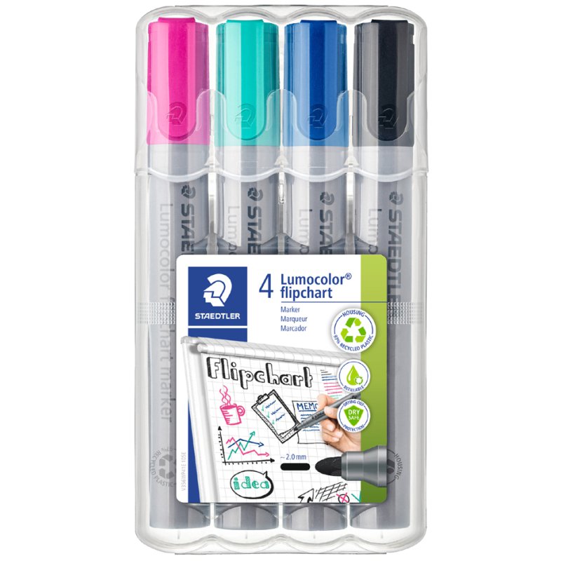 STAEDTLER Lumocolor flipchartmarkers 356, 4-delige set