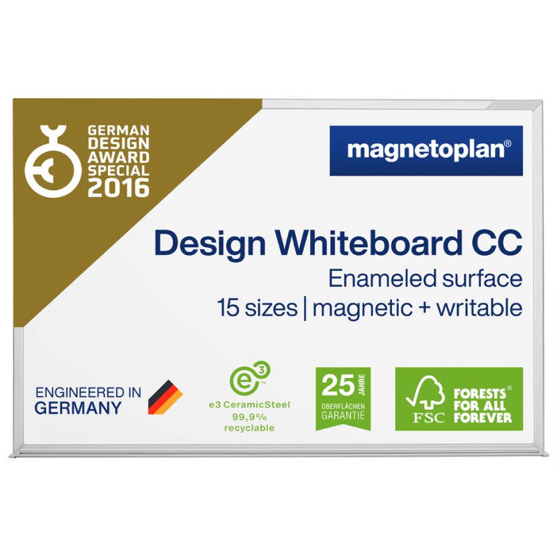 magnetoplan whiteboard CC, 2000 x 1000 mm, geëmailleerd oppervlak, magnetisch
