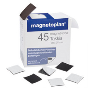 Magnetoplan zelfklevende magneetplaatjes 30 x 20 mm, zwart