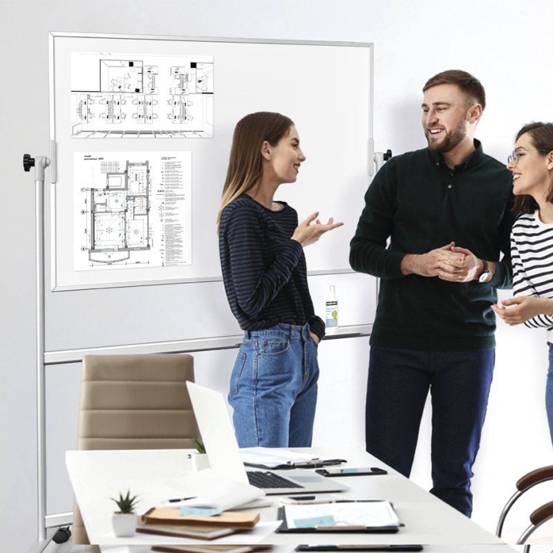 magnetoplan whiteboardtafel SP mobil, dubbelzijdig beschrijfbaar, 180 x 120 cm, verrijdbaar