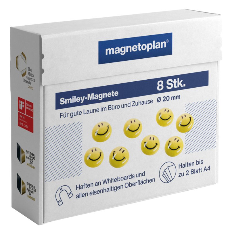 Magnetoplan haftmagneet smiley, diameter 20 mm