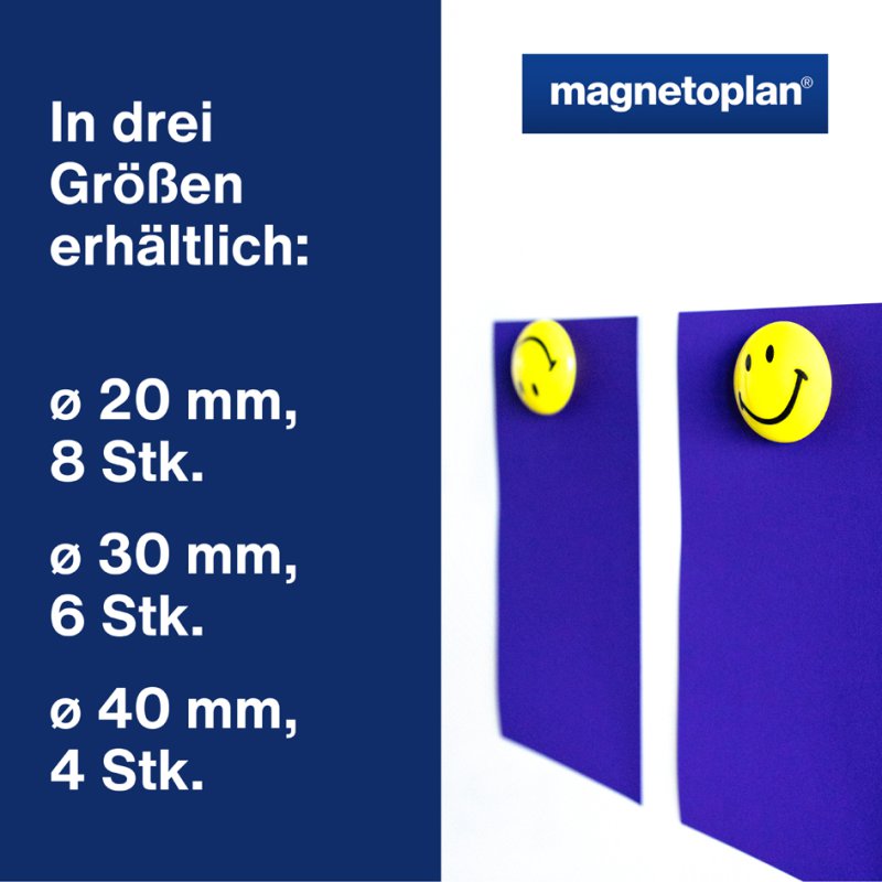 Magnetoplan haftmagneet smiley, diameter 20 mm