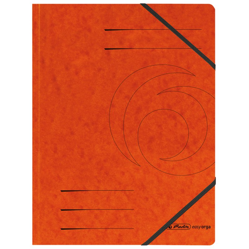 Oranjekartonnen hoekclip-map A4 met opbergvak