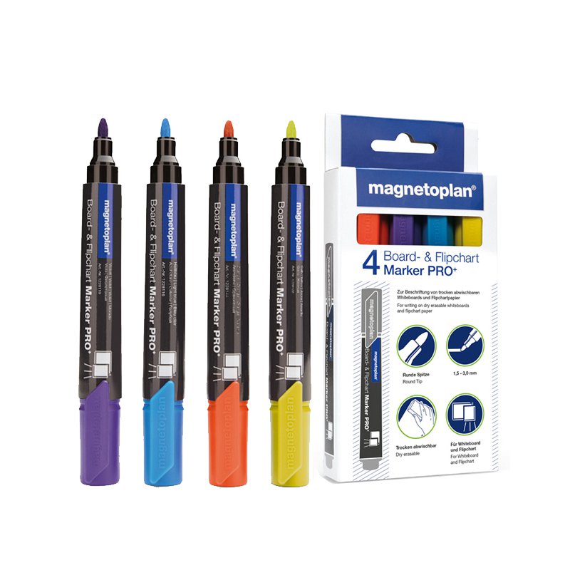 magnetoplan PRO+ markers voor whiteboard en flipover, gesorteerd